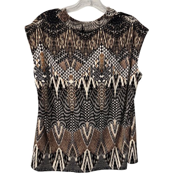 Jones Studio Geometric Print Cowl Neck Sleeveless Top Sz 1X Blouse - Picture 10 of 11